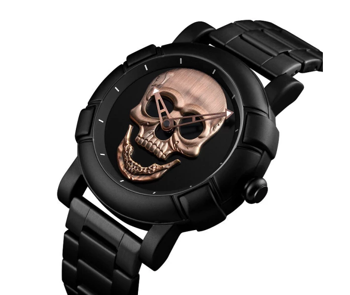 Фото - наручные часы Оригинальные часы Skmei Skull 9178 Black Gold (158157)
