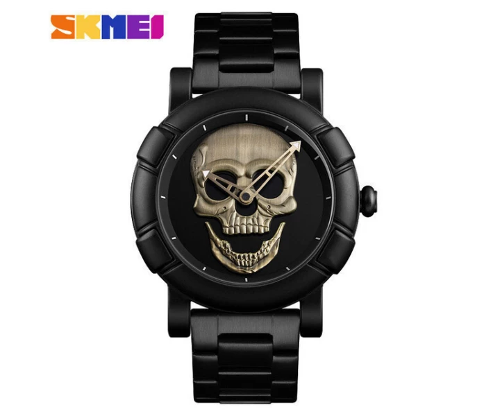 Фото - наручные часы Оригинальные часы Skmei Skull 9178 Black Gold (158157)
