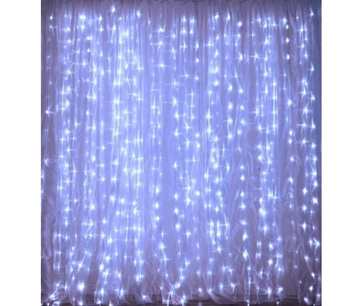 Фото - гирлянду Гирлянда штора Водопад 3х2.6 м 280 LED (прозрачный шнур с переходником) Белый свет (3284004)