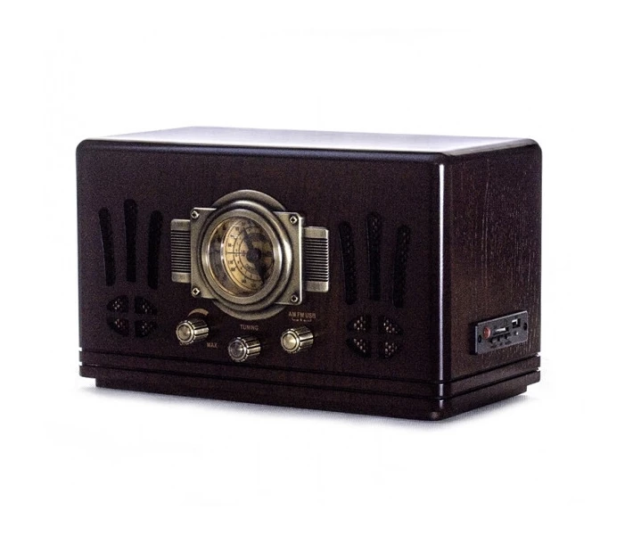 Фото - радиоприемник Ретро радио проигрыватель Daklin Де Голль AM/FM,МР3/ USB/ SD  дерево Орех (RP-057) (057009)