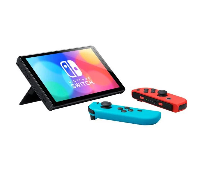 Фото - игровую консоль Портативная игровая приставка Nintendo Switch OLED with Neon Blue and Neon Red Joy-Con [64459]