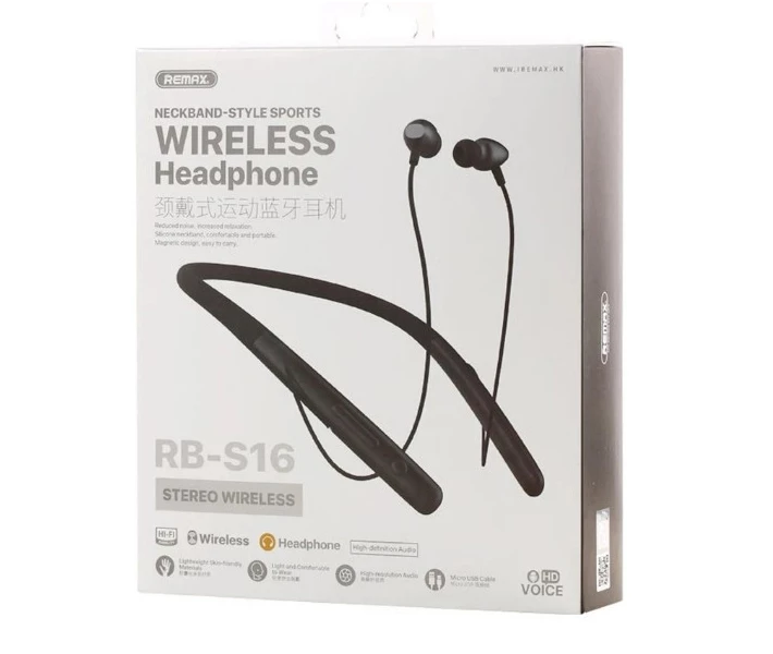 Фото - наушники Bluetooth stereo гарнитура Remax RB-S16 ваккумные Black (160016)