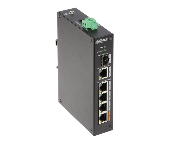 Фото - комутатор 4-портовый POE коммутатор Dahua DH-PFS3106-4ET-60