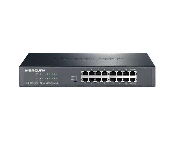 Фото - комутатор 14-портовый PoE коммутатор Mercury SG116PS