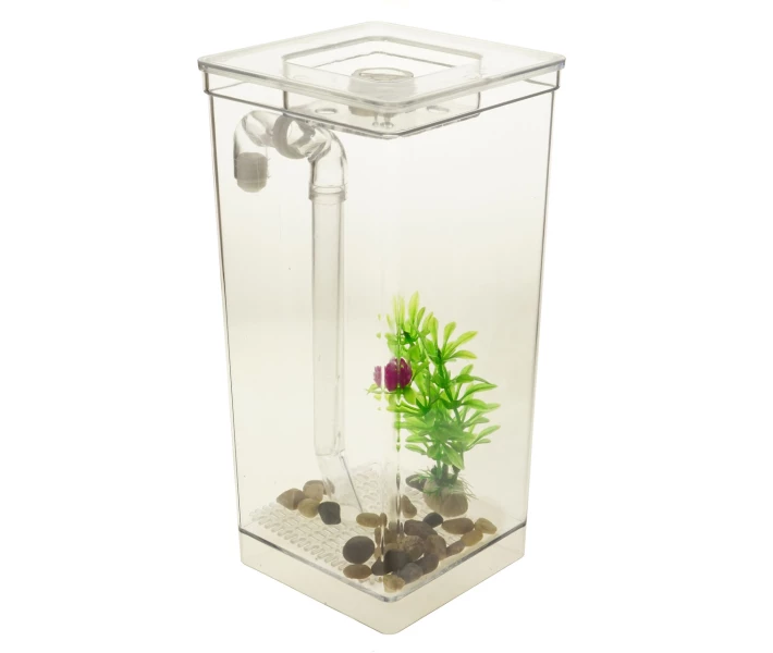 Фото - аквариум Маленький аквариум с подсветкой LED для рыбок самоочищающийся My Fun Fish SS-78