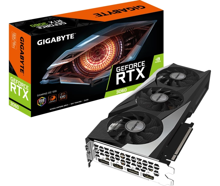 Фото - видеокарту Видеокарта Gigabyte RTX 3060 12Gb Gaming OC LHR