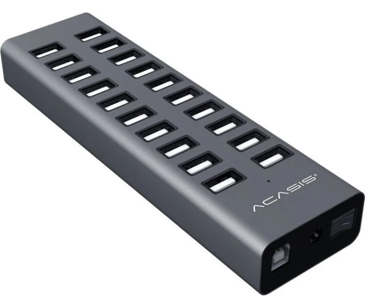 Фото - кардридер USB hub Acasis H037 на 20 USB портов (Серый)