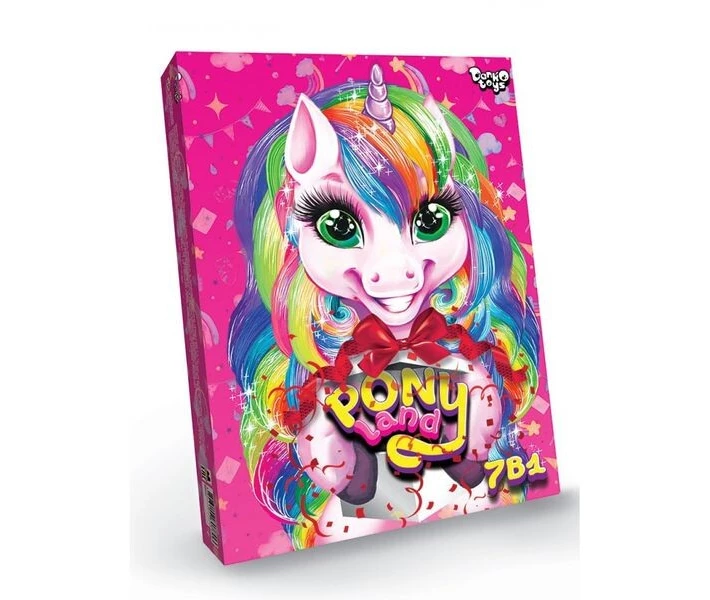Фото - детский набор для лепки Креативная творчество "Pony Land 7 в 1" Danko Toys разноцветный (PL-01-01U)