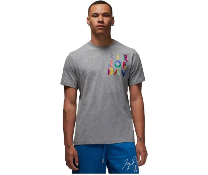 Фото - мужскую футболку Футболка Nike JORDAN M J BRAND GFX SS CREW 4 серая DM3078-091 Размер L