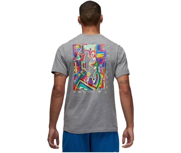 Фото - мужскую футболку Футболка Nike JORDAN M J BRAND GFX SS CREW 4 серая DM3078-091 Размер L