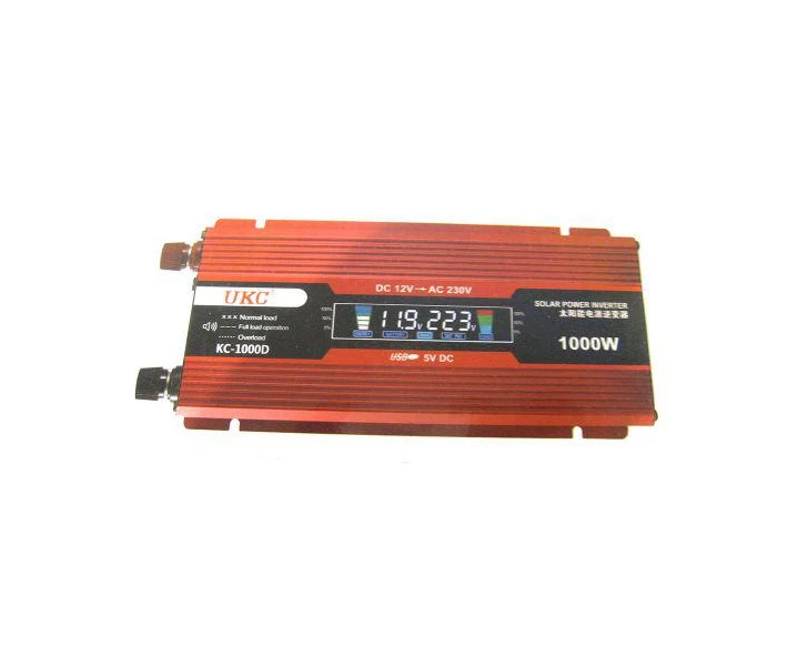 Фото - автомобильный инвертор Инвертор преобразователь авто 12V-220V 1000W с LCD дисплеем (005070)