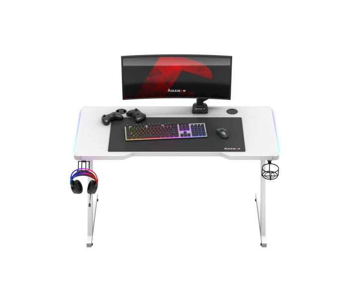 Фото - стол ПК Компьютерный стол HUZARO HERO 2.5 WHITE RGB