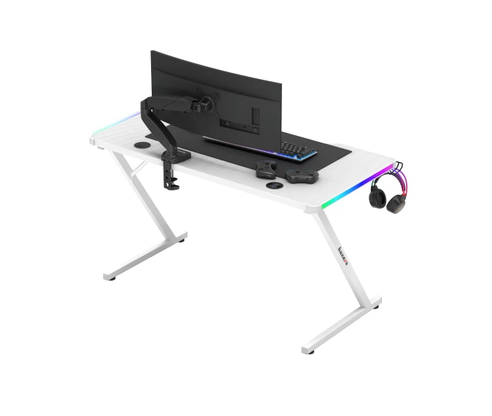 Фото - стол ПК Компьютерный стол HUZARO HERO 2.5 WHITE RGB