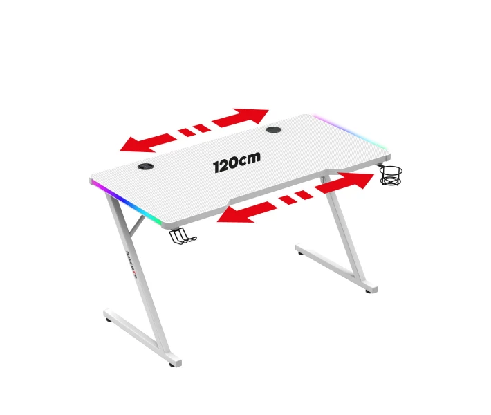 Фото - стол ПК Компьютерный стол HUZARO HERO 2.5 WHITE RGB