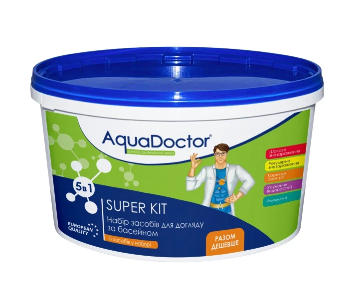 Фото - химию для бассейнов Набор химии для бассейна AquaDoctor Super Kit 5 в 1