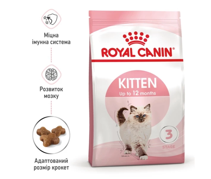Фото - корм для кота Корм Royal Canin Kitten сухой для кошек 0.4 кг (3182550702379)