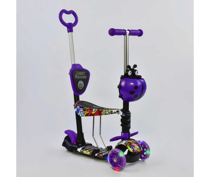Фото - самоката Самокат 5в1 Best Scooter, АБСТРАКЦИЯ, PU колеса, ПОДСВЕТКА КОЛЕС (13400)