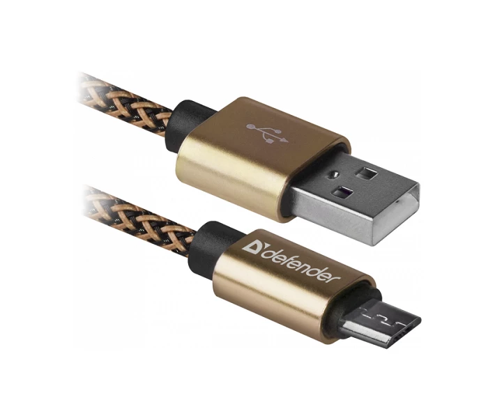 Фото - адаптер и кабель Кабель USB AM-micro BM Defender 87800 08-03T PRO 1м золотистый