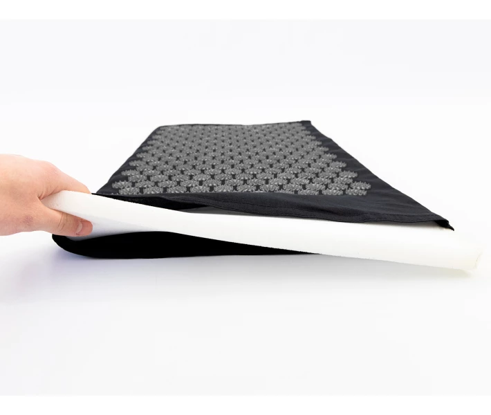 Фото - массажный коврик и принадлежности Массажный коврик Аппликатор Кузнецова + валик массажер для спины/шеи/ног/стоп/головы/тела OSPORT Pro (apl-011) Черно-серый