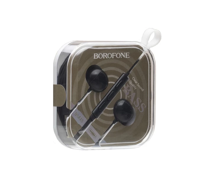 Фото - наушники Проводные наушники Borofone 3.5 mm BM45 вакуумные с микрофоном 1.2 m Black