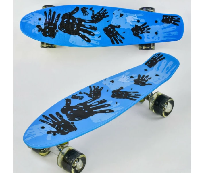 Фото - скейтборд Скейт Пенни Борд маленький Лонгборд Best Board F 3274 Original для фрирайда, доска 55 см, колеса полиуретановые d = 6 см светящиеся Разноцветный (74531)