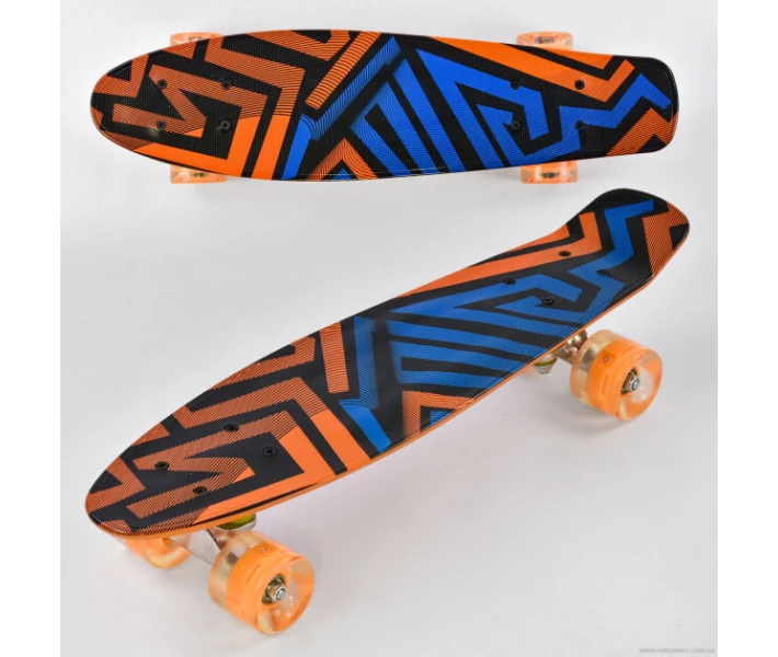 Фото - скейтборд Скейт Пенни Борд маленький Лонгборд Best Board F 7620 Original для фрирайда, доска 55 см, колеса полиуретановые d = 6 см светящиеся Разноцветный (74545)