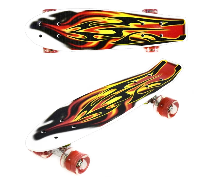 Фото - скейтборд Скейт Best Penny Board LED 22 Огонь (9463-888)