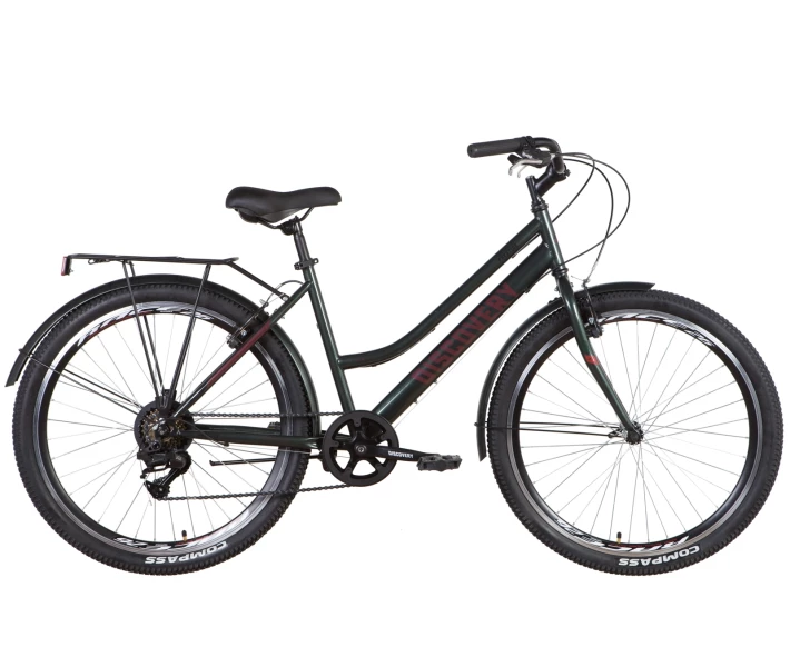 Фото - велосипед и аксессуар Велосипед ST 26 Discovery PRESTIGE WOMAN Vbr рама-17 темно-зеленый с багажником, с крылом 