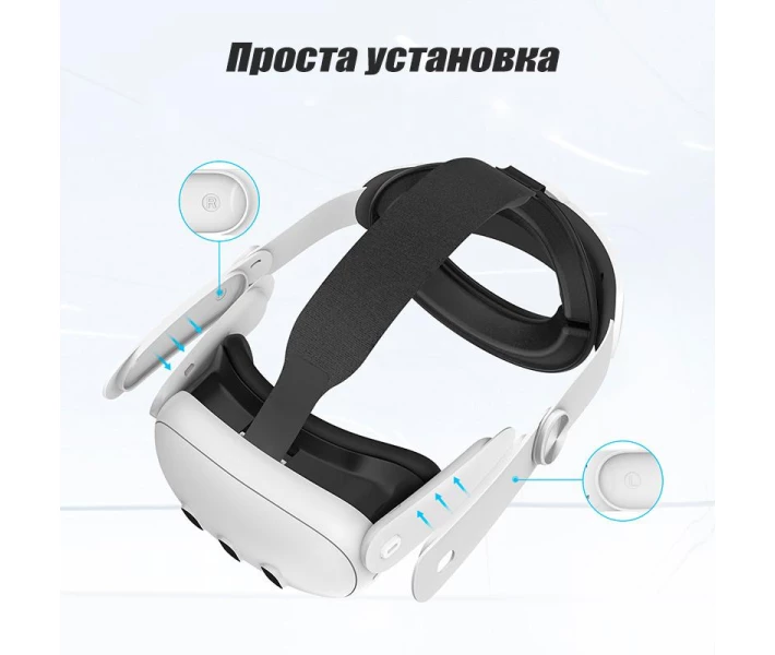 Фото - аксессуар для очков виртуальной реальности Крепление-ремешек для Oculus Quest 3 на Голову Ремешок для VR очков квест 3 Elite Head Strap Meta Quest 3 (Quest3-strap)
