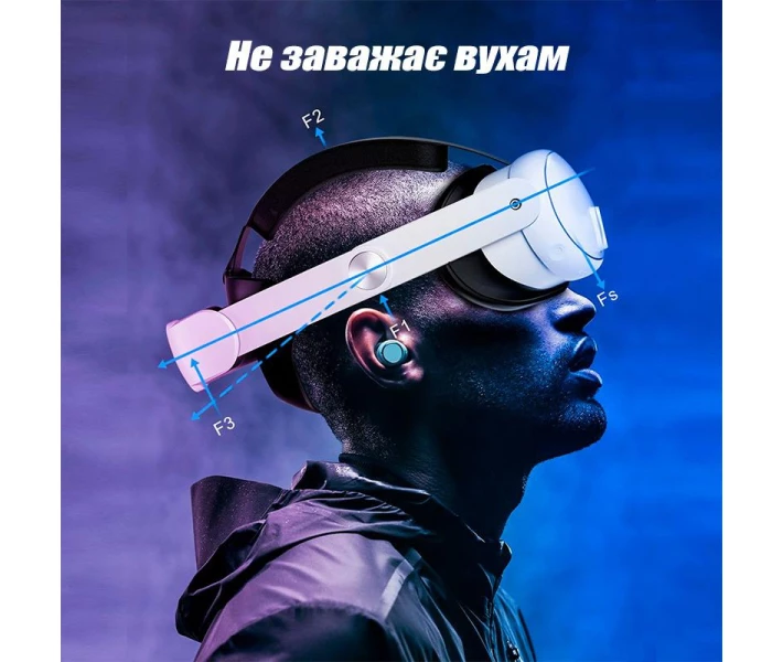 Фото - аксессуар для очков виртуальной реальности Крепление-ремешек для Oculus Quest 3 на Голову Ремешок для VR очков квест 3 Elite Head Strap Meta Quest 3 (Quest3-strap)