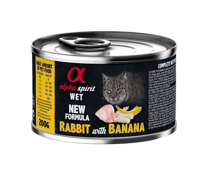 Фото - корм для кота Корм Alpha Spirit Rabbit With Banana for Adult Cats 200 гр