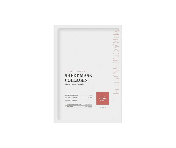 Фото - корейскую маску для лица Маска для лица Village 11 Factory Miracle Youth Cleansing Sheet Mask Collagen 23 г (8809663754433)