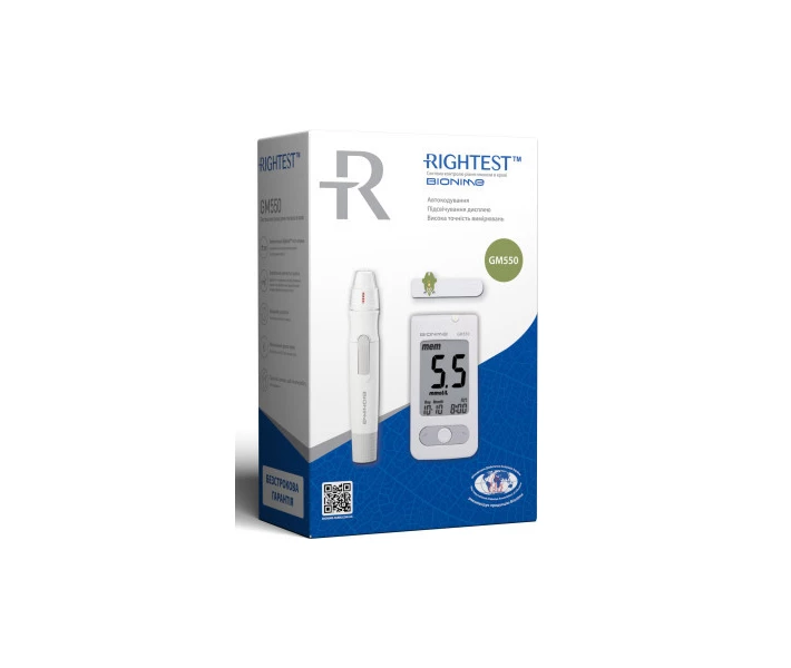 Фото - глюкометр Глюкометр Bionime Rightest GM550 (4710627333486) (770669-01)