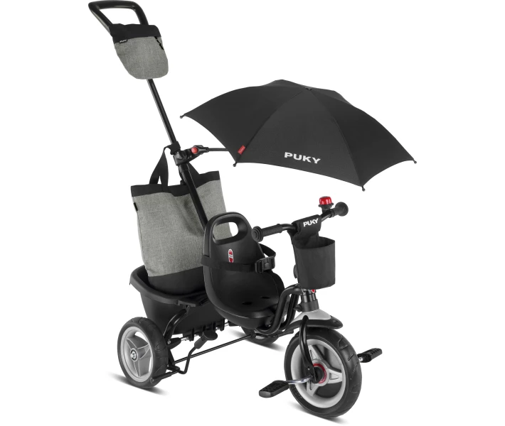 Фото - велосипед и аксессуар Трехколесный Велосипед Puky Ceety Comfort (от 1,5 до 4 лет) Рост 85 - 100см c Pонтиком от Cолнца Черный
