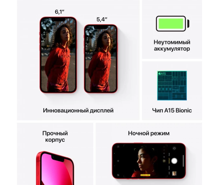 Фото - смартфон и мобильный телефон Смартфон iPhone 13 256GB (PRODUCT)RED, Model A2633 (Grade A) Seller Refurbished (MLQ93)
