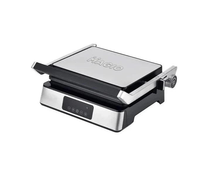 Фото - электрогриль Прижимной контактный электрический домашний гриль Magio MG-355 с антипригарным покрытием 2400Вт Черный