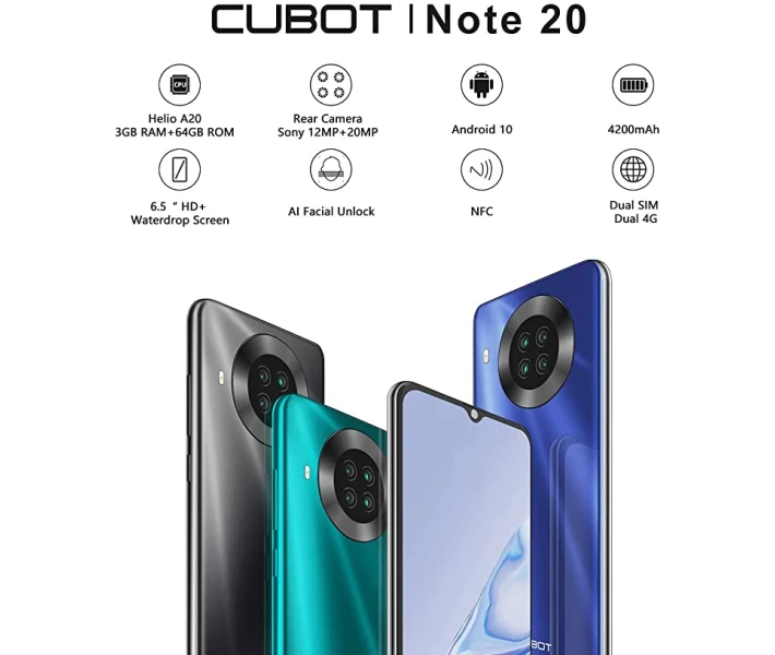 Фото - смартфон и мобильный телефон Смартфон Cubot Note 20 3/64GB (Black) [64623]