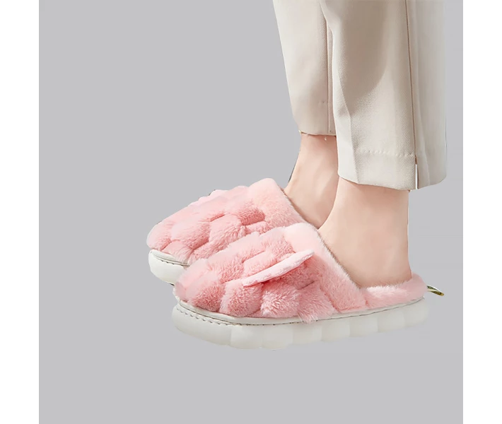 Фото - женский комнатный тапочек Женские домашние комнатные тапочки Lesko A-232 USB Pink 23 см с подогревом и крыльями теплые