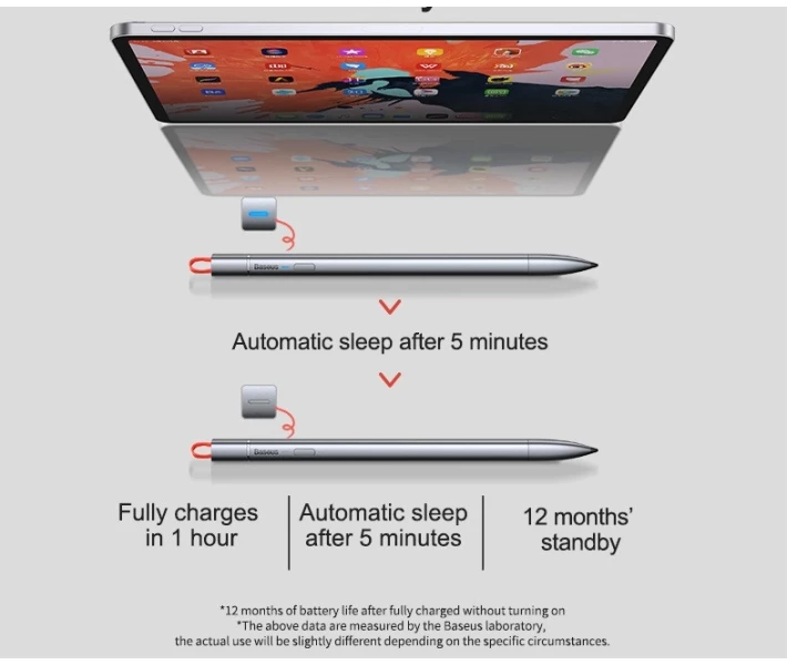 Фото - стилус Стилус Baseus Square Line Capacitive Stylus Anti misoperation ACSXB-A0G 18см серый