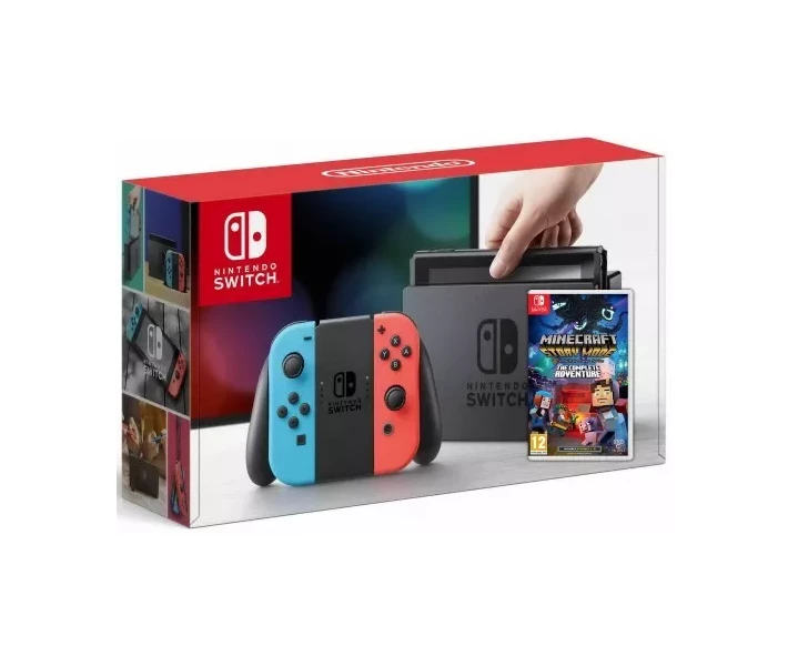 Игровая консоль Nintendo Switch Neon Blue-Red + Игра Minecraft