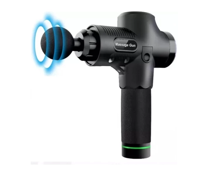 Фото - массажер Ударный перкуссионный массажер триггерных точек Massage Gun 2500 mAh (6 насадок, 30 скоростей) (25066)
