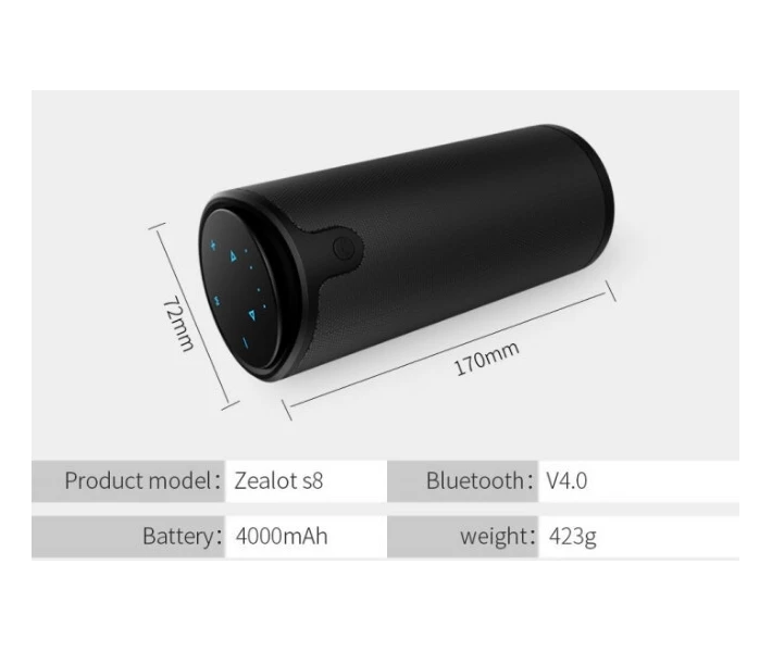 Фото - портативную колонку Беспроводная Bluetooth колонка Zealot S8 Черный (800530)