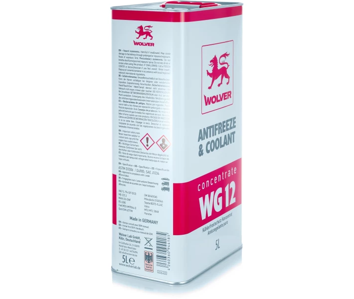 Фото - антифриз Антифриз концентрат WOLVER ANTIFREEZE & COOLANT CONCENTRATE WG12+ красный 5л (4260360944185)