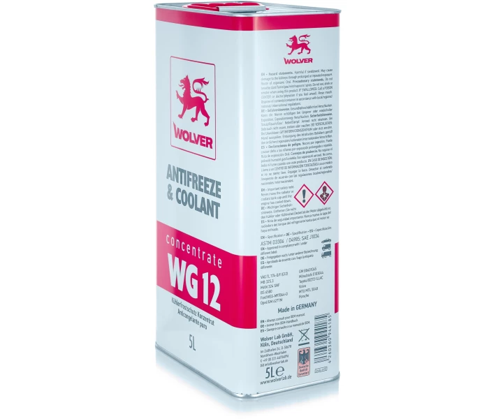 Фото - антифриз Антифриз концентрат WOLVER ANTIFREEZE & COOLANT CONCENTRATE WG12+ красный 5л (4260360944185)
