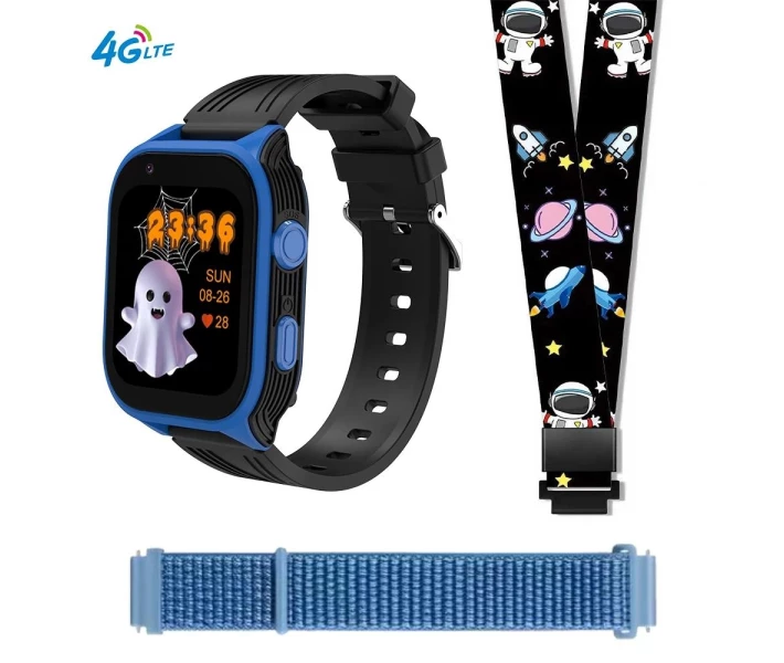 Фото - смарт-часы Детские 4G смарт часы D8M с камерой, GPS и SIM на операционной системе Android с видеозвонками, Wi-Fi, SOS, WhatsApp и 2 ремешками в комплекте Синий