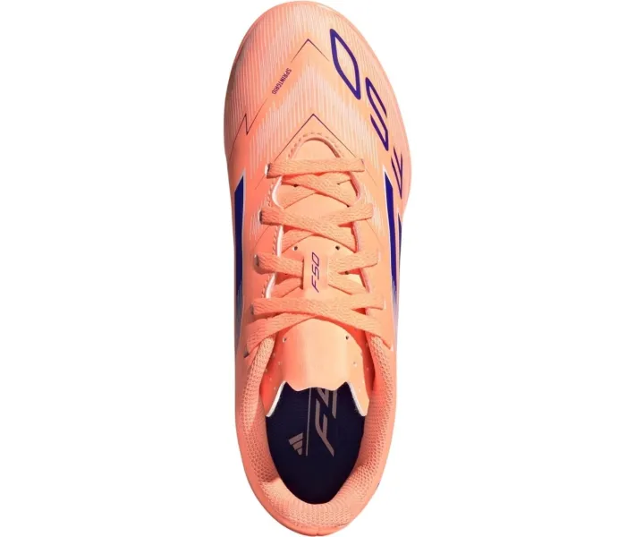 Сороконожки (шиповки) детские Adidas F50 CLUB TF персиково-синие