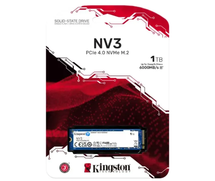 Накопитель SSD M2 1Tb Kingston NV3 PCI Express 4.0 x4 (SNV3S/1000G