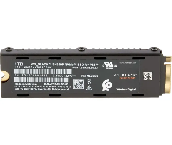 内蔵型SSD WD_BLACK SN850P 1TB NVMe m.2 SSD SSD M.2 накопитель WD Black SN850P для PS5 1TB (WDBBYV0010BNC-WRSN
