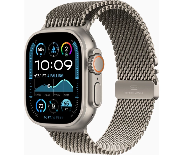 Фото - смарт-часы Apple Watch Ultra 2 GPS + Cellular 49mm Natural Titanium Case with Natural Titanium Milanese Loop - M (MX5R3UL/A)
