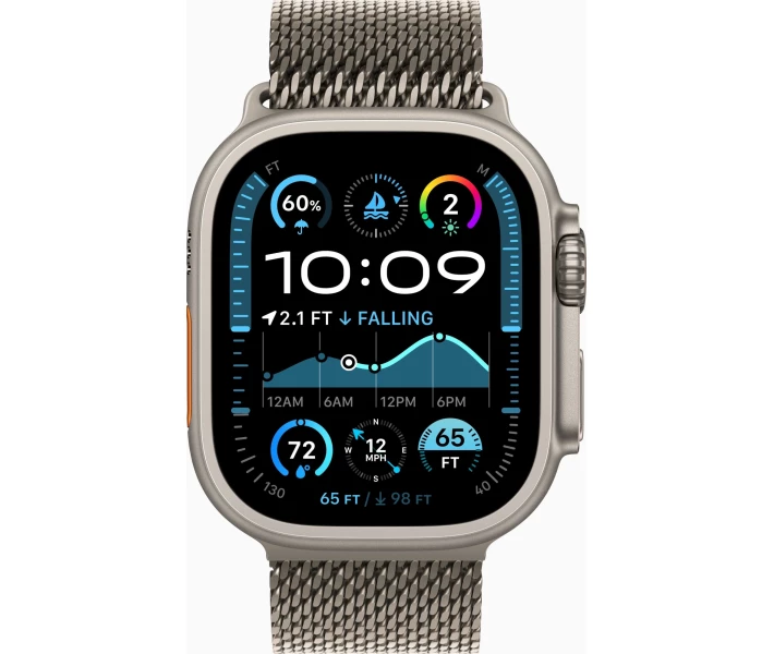 Фото - смарт-часы Apple Watch Ultra 2 GPS + Cellular 49mm Natural Titanium Case with Natural Titanium Milanese Loop - M (MX5R3UL/A)